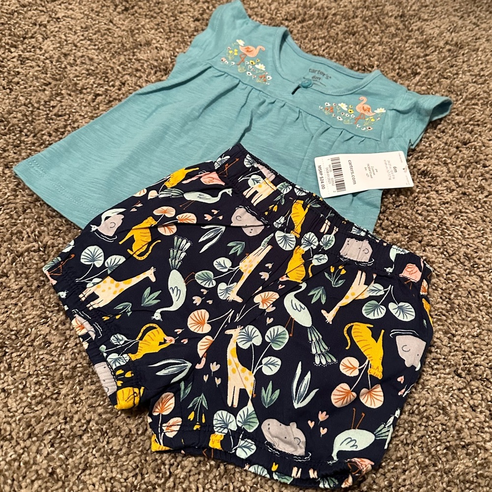 Carter’s jungle animal 2piece short set